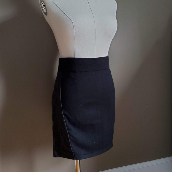 Rag & Bone Wool Knit and Lamb Leather Black Mini - Picture 12 of 12